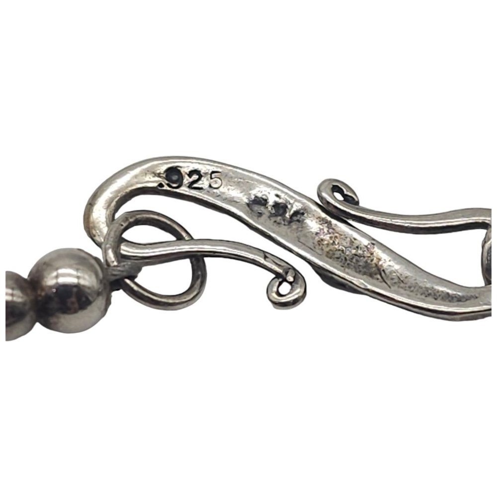 Green Moss Agate Blue Jasper Beaded Necklace 27" Sterling Silver 925 Stamped M16 - Picture 10 of 10